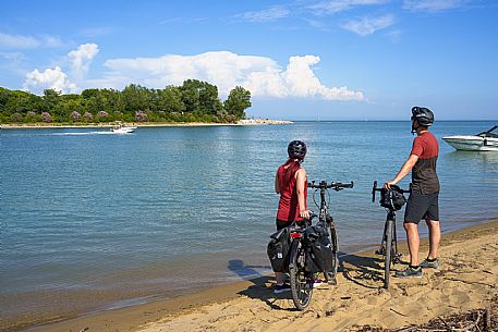 Cyclists in Lignano Sabbiadoro.