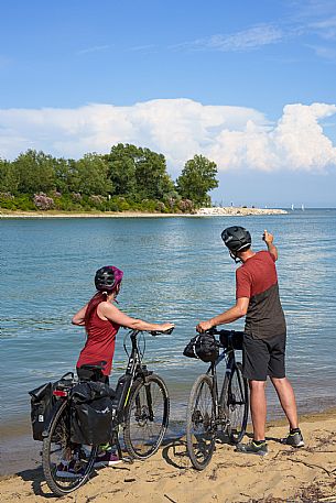 Cyclists in Lignano Sabbiadoro.