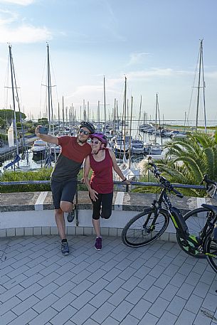 Cyclists taking a selfie.