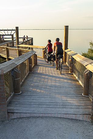 Cyclists in Lignano Sabbiadoro.