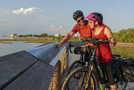 Cyclists in Lignano Sabbiadoro.