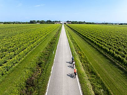 Cyclists near Villa Manin