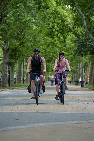 Cyclists on the cycle path