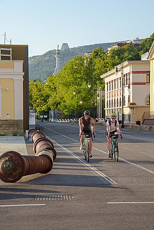 Cyclists on the cycle path