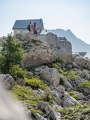 Trekking from the Celsio Gilberti Refuge, along the Bila Peč botanical path and further along the path that leads to the Marussic bivouac, on the suggestive karst plateau of Foran dal Mus. Prealpi Giulie Natural Park, MAB Unesco.