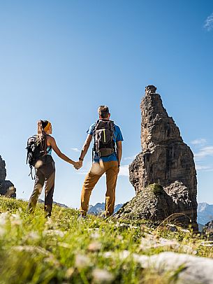 Trekking from the Pordenone Refuge to the Campanile of Val Montanaia, Giuliano Perugini Bivouac. Friulian Dolomites Natural Park, UNESCO.