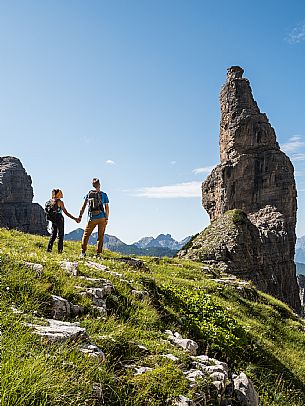 Trekking from the Pordenone Refuge to the Campanile of Val Montanaia, Giuliano Perugini Bivouac. Friulian Dolomites Natural Park, UNESCO.