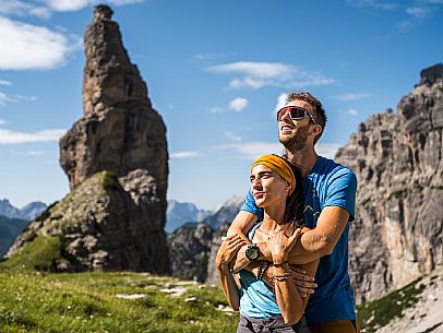 Trekking from the Pordenone Refuge to the Campanile of Val Montanaia, Giuliano Perugini Bivouac. Friulian Dolomites Natural Park, UNESCO.