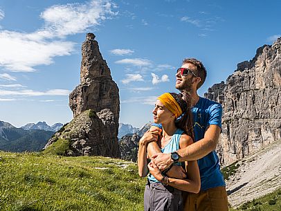 Trekking from the Pordenone Refuge to the Campanile of Val Montanaia, Giuliano Perugini Bivouac. Friulian Dolomites Natural Park, UNESCO.