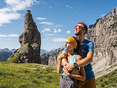 Trekking from the Pordenone Refuge to the Campanile of Val Montanaia, Giuliano Perugini Bivouac. Friulian Dolomites Natural Park, UNESCO.