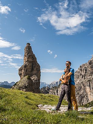 Trekking from the Pordenone Refuge to the Campanile of Val Montanaia, Giuliano Perugini Bivouac. Friulian Dolomites Natural Park, UNESCO.