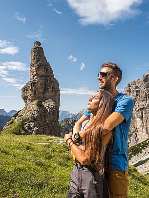 Trekking from the Pordenone Refuge to the Campanile of Val Montanaia, Giuliano Perugini Bivouac. Friulian Dolomites Natural Park, UNESCO.