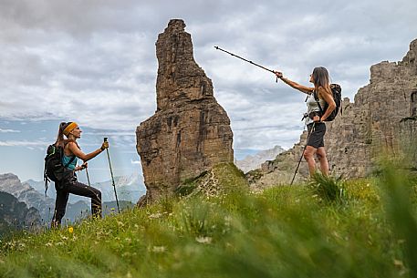 Trekking from the Pordenone Refuge to the Campanile of Val Montanaia, Giuliano Perugini Bivouac. Friulian Dolomites Natural Park, UNESCO.