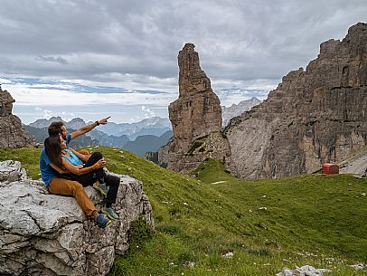 Trekking from the Pordenone Refuge to the Campanile of Val Montanaia, Giuliano Perugini Bivouac. Friulian Dolomites Natural Park, UNESCO.