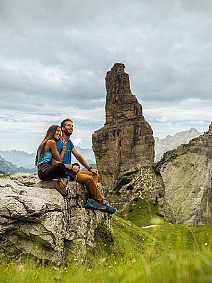 Trekking from the Pordenone Refuge to the Campanile of Val Montanaia, Giuliano Perugini Bivouac. Friulian Dolomites Natural Park, UNESCO.