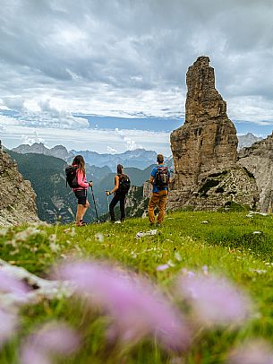 Trekking from the Pordenone Refuge to the Campanile of Val Montanaia, Giuliano Perugini Bivouac. Friulian Dolomites Natural Park, UNESCO.