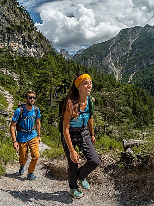 Trekking from the Pordenone Refuge to the Campanile of Val Montanaia, Giuliano Perugini Bivouac. Friulian Dolomites Natural Park, UNESCO.