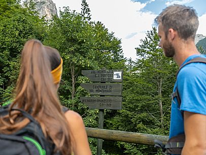 Trekking from the Pordenone Refuge to the Campanile of Val Montanaia, Giuliano Perugini Bivouac. Friulian Dolomites Natural Park, UNESCO.