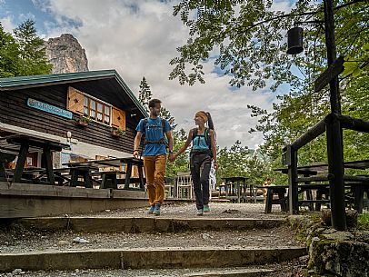 Trekking from the Pordenone Refuge to the Campanile of Val Montanaia, Giuliano Perugini Bivouac. Friulian Dolomites Natural Park, UNESCO.