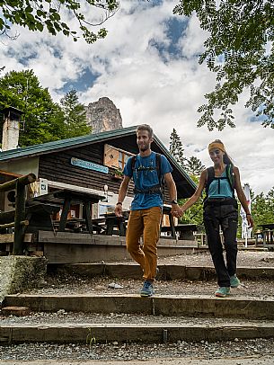 Trekking from the Pordenone Refuge to the Campanile of Val Montanaia, Giuliano Perugini Bivouac. Friulian Dolomites Natural Park, UNESCO.