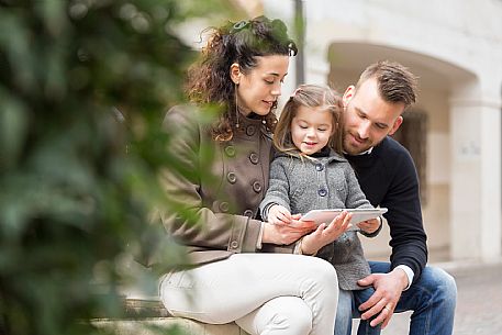 Family with kids at Pordenone center.