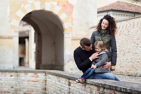 Family with kids visiting Sesto al Reghena.