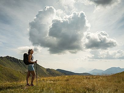 Trekking along the path to the panoramic peak of Monte Crostis, Panoramica delle Vette, Ravascletto, Carnia Trekking along the path to the panoramic peak of Monte Crostis, Panoramica delle Vette, Ravascletto, Carnia