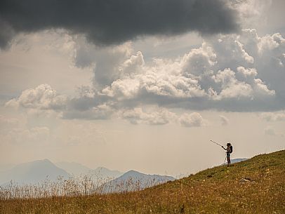 Trekking along the path to the panoramic peak of Monte Crostis, Panoramica delle Vette, Ravascletto, Carnia Trekking along the path to the panoramic peak of Monte Crostis, Panoramica delle Vette, Ravascletto, Carnia