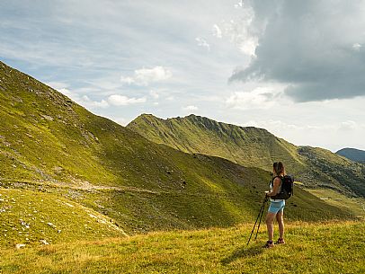Trekking along the path to the panoramic peak of Monte Crostis, Panoramica delle Vette, Ravascletto, Carnia Trekking along the path to the panoramic peak of Monte Crostis, Panoramica delle Vette, Ravascletto, Carnia