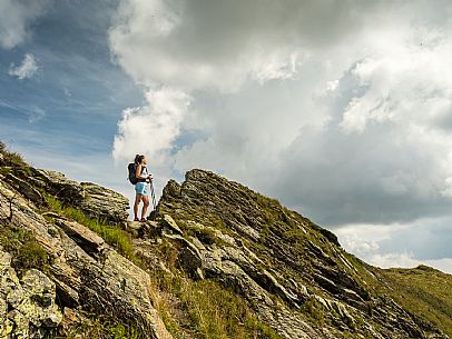 Trekking along the path to the panoramic peak of Monte Crostis, Panoramica delle Vette, Ravascletto, Carnia.
Trekking along the path to the panoramic peak of Monte Crostis, Panoramica delle Vette, Ravascletto, Carnia.