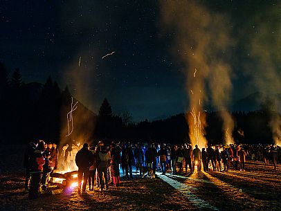 Krampus and St Nicholas, the tradition of 5 December in Tarvisio. Here in Rutte Grande Krampus and St Nicholas, the tradition of 5 December in Tarvisio. Here in Rutte Grande