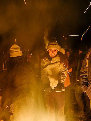 Krampus and St Nicholas, the tradition of 5 December in Tarvisio. Here in Rutte Grande Krampus and St Nicholas, the tradition of 5 December in Tarvisio. Here in Rutte Grande