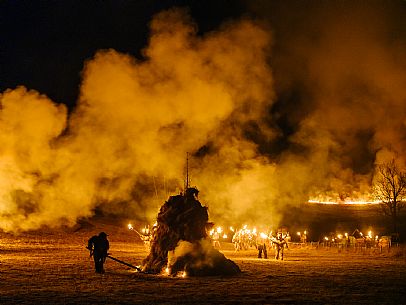 Krampus and St Nicholas, the tradition of 5 December in Tarvisio. Here in Rutte Grande Krampus and St Nicholas, the tradition of 5 December in Tarvisio. Here in Rutte Grande