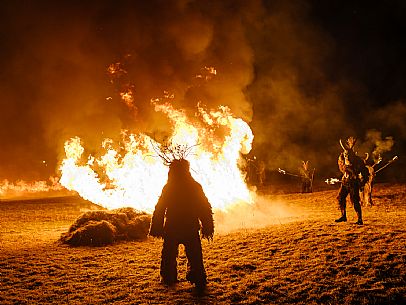 Krampus and St Nicholas, the tradition of 5 December in Tarvisio. Here in Rutte Grande Krampus and St Nicholas, the tradition of 5 December in Tarvisio. Here in Rutte Grande