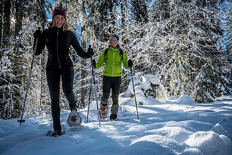 Snowshoeing in Val Saisera