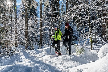 Snowshoeing in Val Saisera