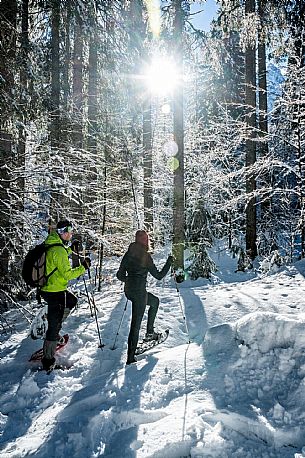 Snowshoeing in Val Saisera