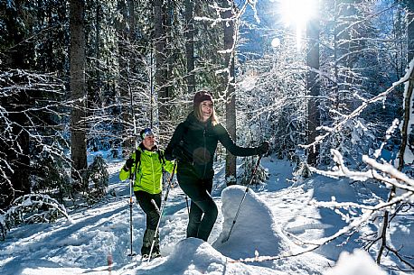 Snowshoeing in Val Saisera