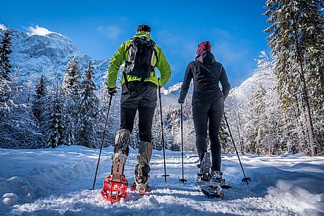 Snowshoeing in Val Saisera