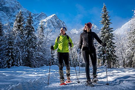 Snowshoeing in Val Saisera