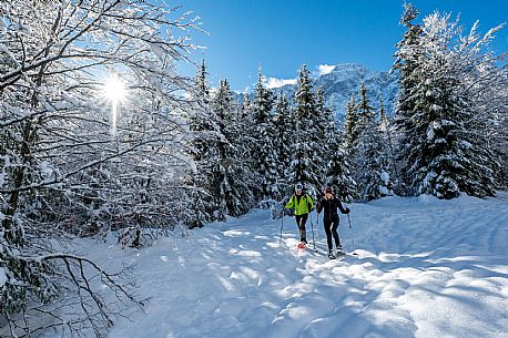 Snowshoeing in Val Saisera