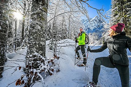 Snowshoeing in Val Saisera