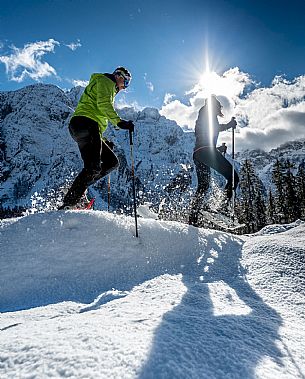 Snowshoeing in Val Saisera