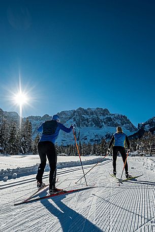 Cross country skiing in Val Saisera