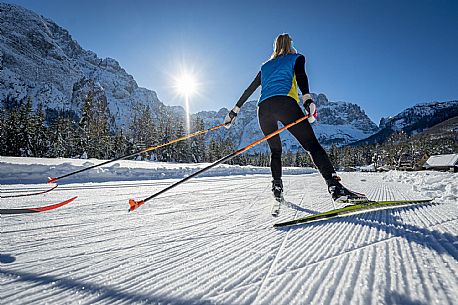 Cross country skiing in Val Saisera