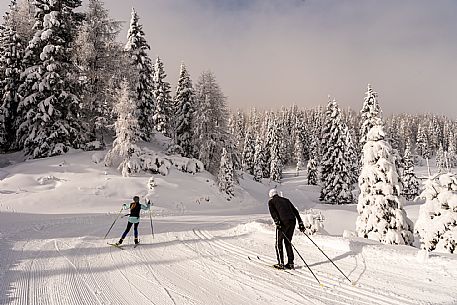 Pramollo pass, landscapes, atmospheres, cross-country skiing, Laghetto Trail, Pontebba, Nassfeld