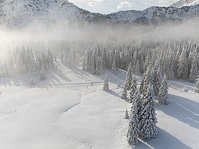 Pramollo pass, landscapes, atmospheres, cross-country skiing, Laghetto Trail, Pontebba, Nassfeld