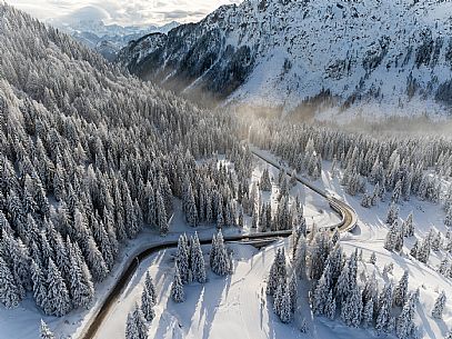 Pramollo pass, landscapes, atmospheres, cross-country skiing, Laghetto Trail, Pontebba, Nassfeld