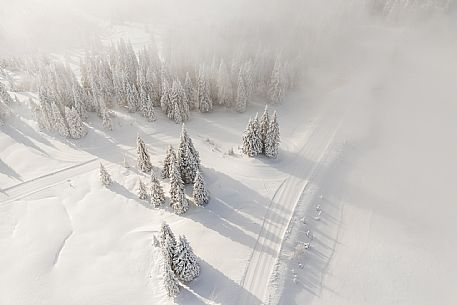 Pramollo pass, landscapes, atmospheres, cross-country skiing, Laghetto Trail, Pontebba, Nassfeld