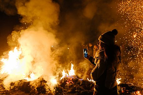 Krampus and St Nicholas, the tradition of 5 December in Tarvisio. Here in Rutte Grande Krampus and St Nicholas, the tradition of 5 December in Tarvisio. Here in Rutte Grande